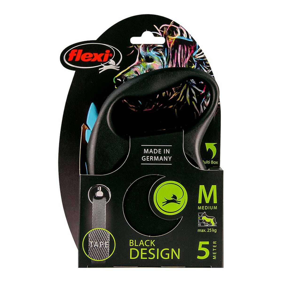 Hundeleine Flexi BLACK DESIGN 5 m Blau Größe M