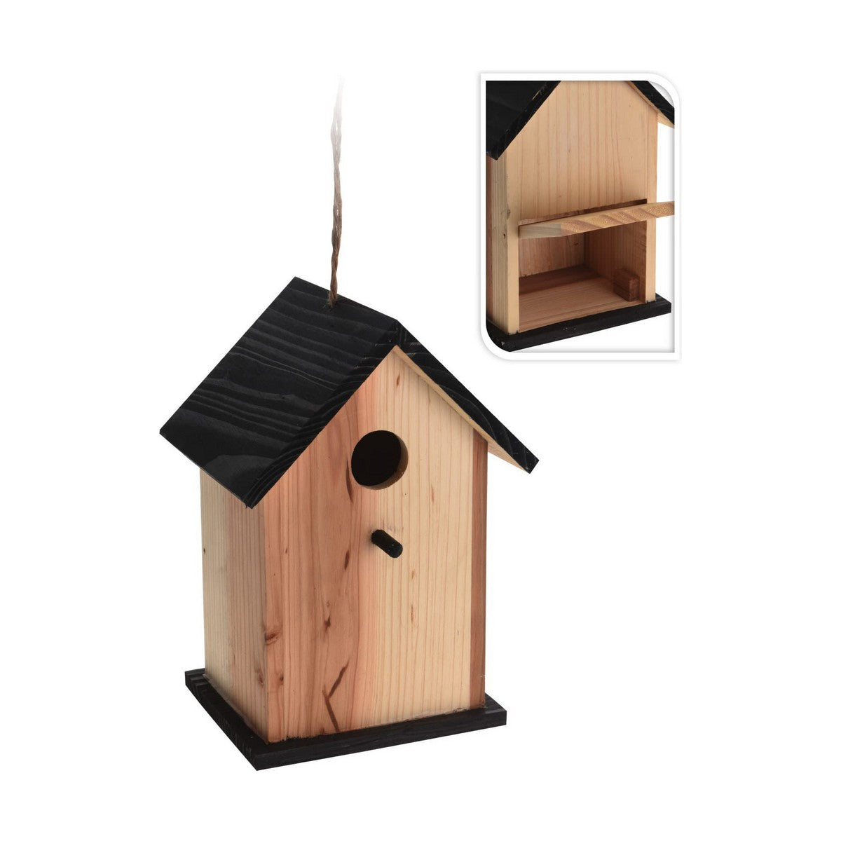 Vogelhaus Holz (15,5 x 13 x 22 cm)